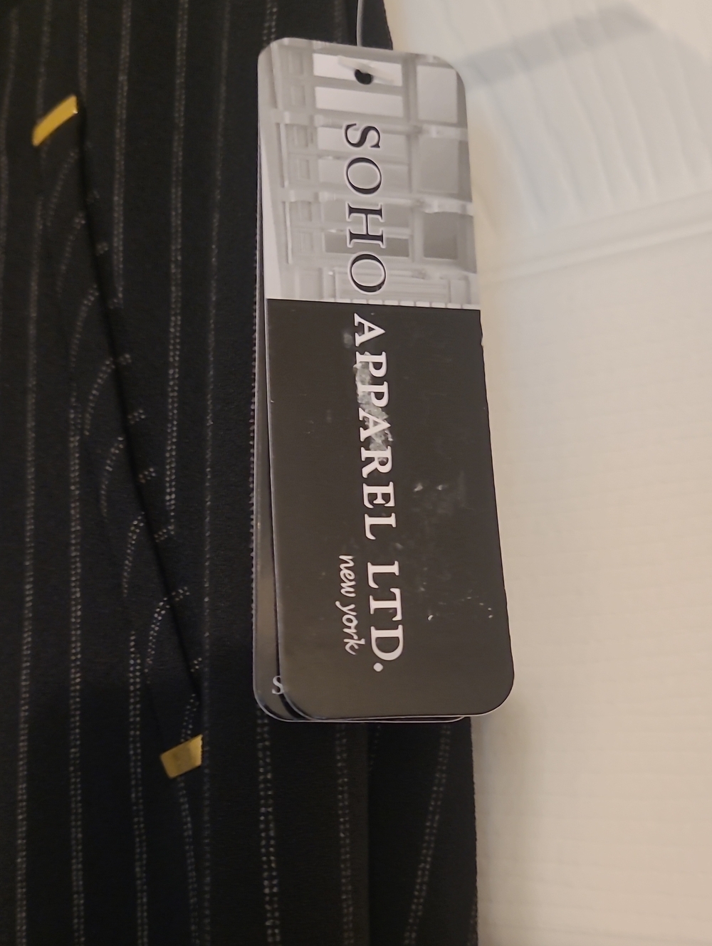 Soho Apparel Ltd. Black Pinstripe Pants - Picture 2 of 5